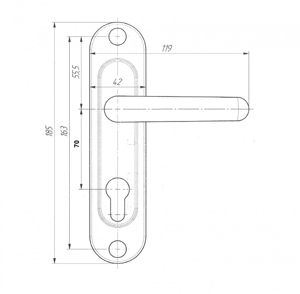 Ручка Zenit (Зенит) дверная РФ1-70.02 хром