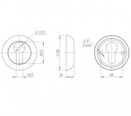 Накладка Armadillo (Армадилло) под цилиндр ET.R.LD54 (ET-1) SN/CP-3 матовый никель/хром