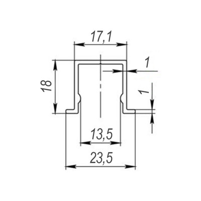 Нижняя Punto (Пунто) направляющая Soft LINE 45/55/1000 track (1 м)