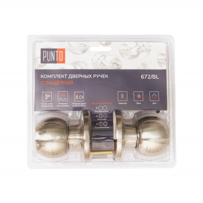 Ручка Punto (Пунто) защелка DK672/BL SN-PS (без фик.) мат.никель