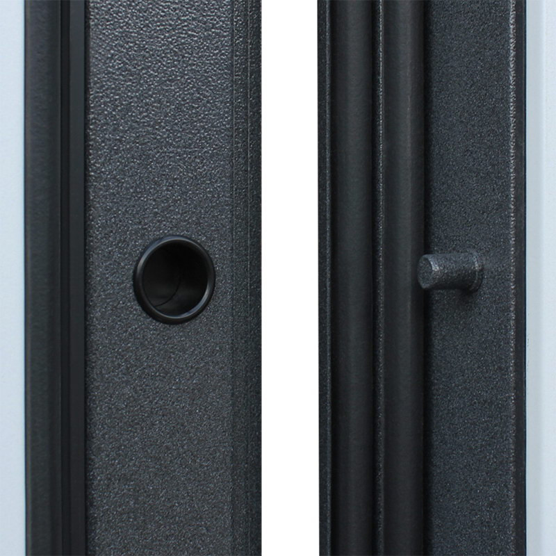 Стальная дверь "Titanium" с окном и английской решеткой (терморазрыв 3к)