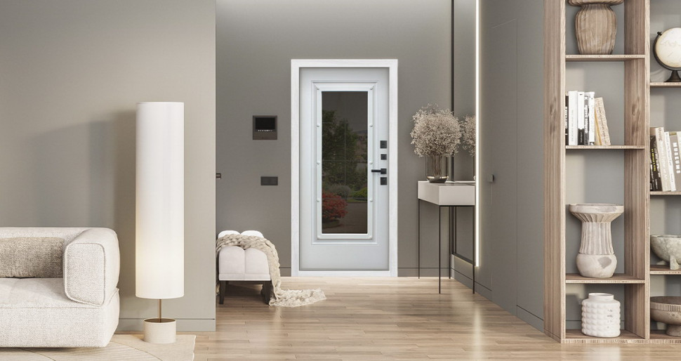 Стальная дверь "Titanium" с окном и английской решеткой (терморазрыв 3к)