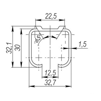 Верхняя Punto (Пунто) направляющая Soft LINE 45/55/1,5/2000 track (2м)