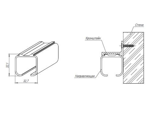 Верхняя Punto (Пунто) направляющая Soft LINE 45/55/1,5/2000 track (2м)