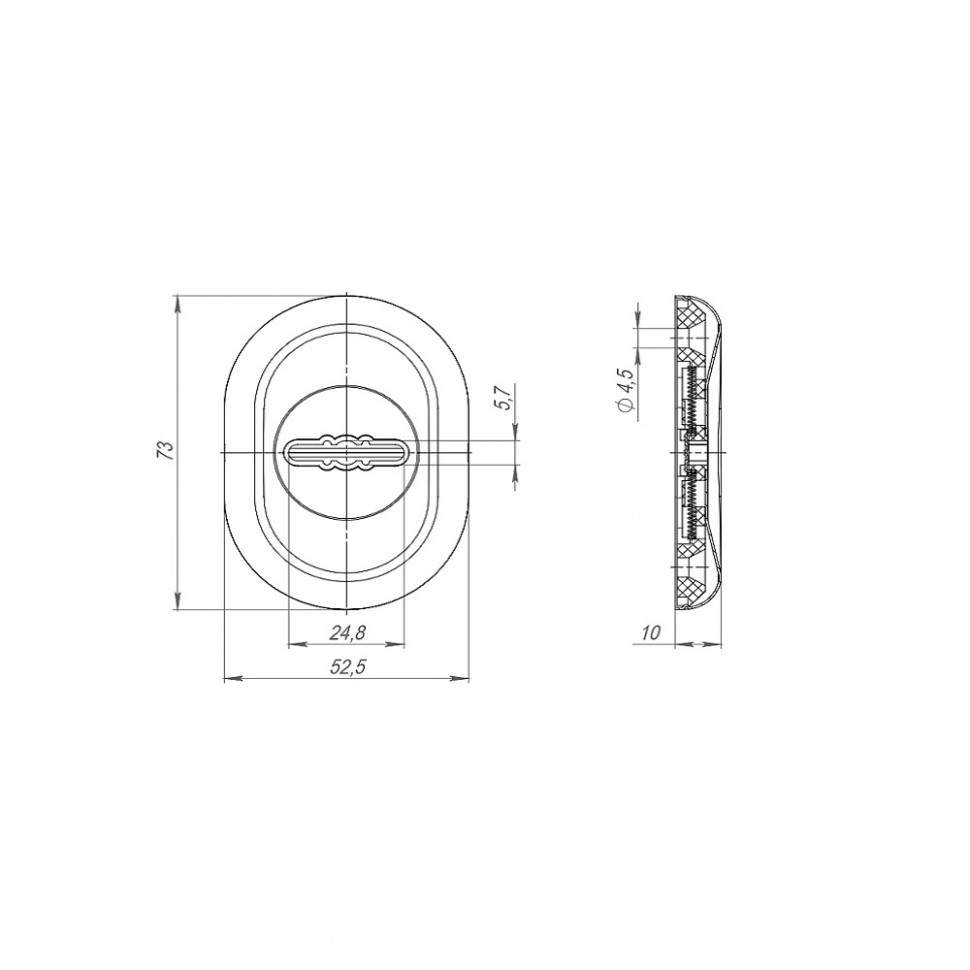 Накладка Fuaro (Фуаро) на сувальдный замок ESC.S-auto.ECO/CRE/OV.13 (ESC-13S eco) с авт.шторками СР хром