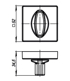 Ручка Armadillo (Армадилло) поворотная BK6.K.USQ52 FSG-39 флорентийское золото