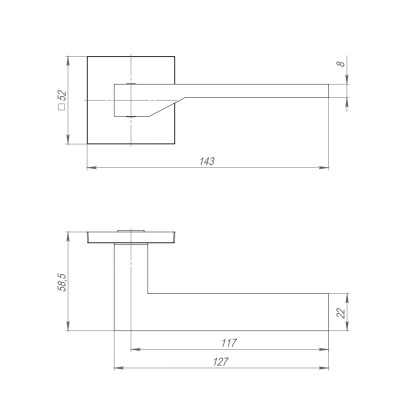 Ручка Ajax (Аякс) раздельная K.JS51.CLEVER BL-24 черный