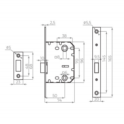 Защелка Ajax (Аякс) врезная MAGNLN72-50 WH белый
