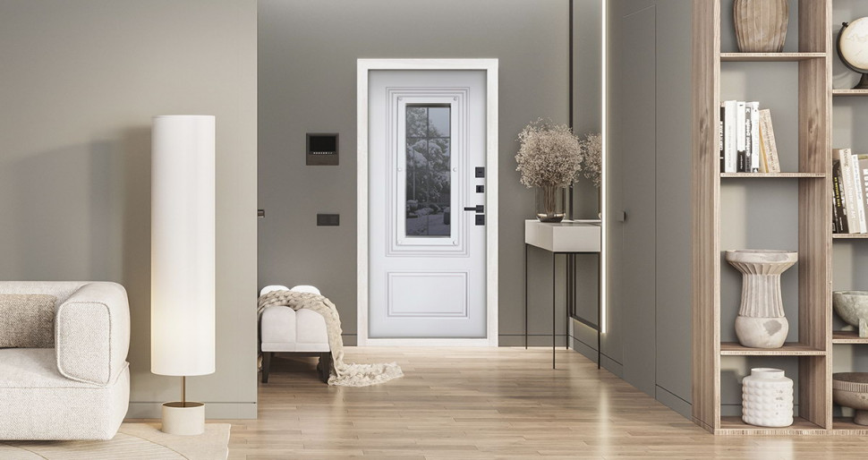 Стальная дверь Арктика с окном (терморазрыв 3к)