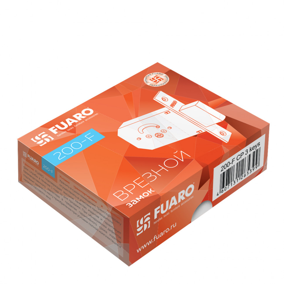 Замок Fuaro (Фуаро) врезной крестообразный X200 F (200 F) CP хром 5key