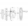 Замок Punto (Пунто) цилиндровый в комплекте с ручкой LOCKSET15.CRONA.4061-3 (KIT P15 4061/3 CRONA) SN мат.никель