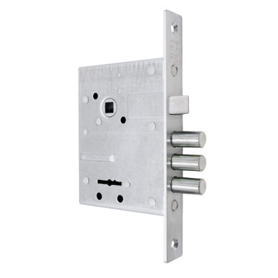 Замок Sam (Сам) врезной сувальдный с защёлкой в комплекте с ручкой ЗВ9-6/13 (медный антик), 3 кл. /77311/