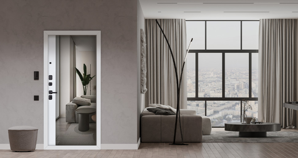 Стальная дверь "Фрегат" с зеркалом