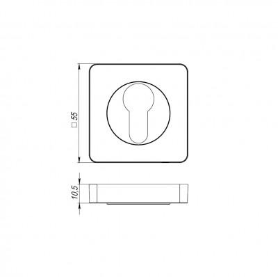 Накладка Armadillo (Армадилло) под цилиндр ET.K.SQ52 (ET/SQ) SN-3 матовый никель