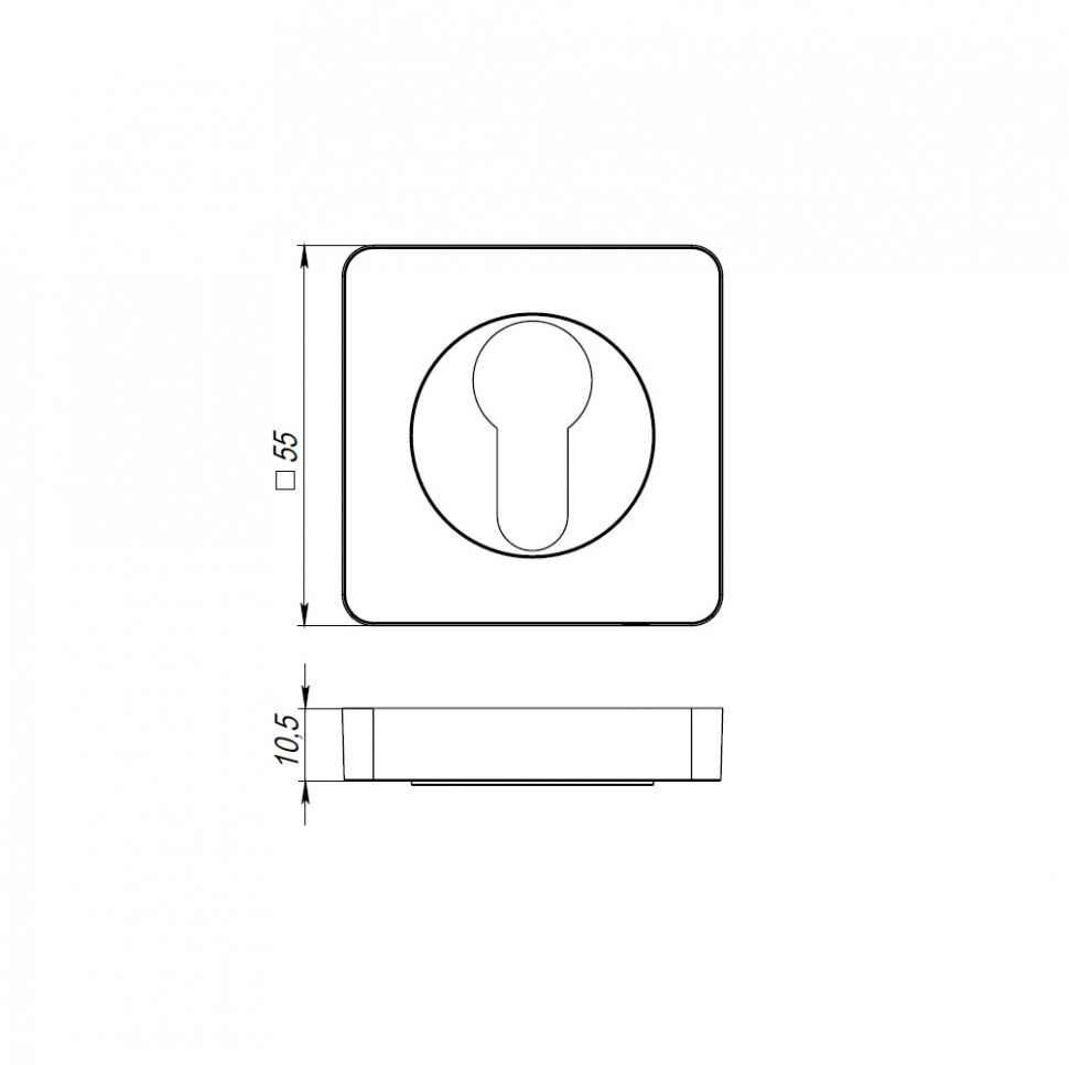 Накладка Armadillo (Армадилло) под цилиндр ET.K.SQ52 (ET/SQ) SN-3 матовый никель