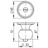 Ручка Ajax (Аякс) защелка DK682 CP-PS (6082 CP-P) (без фик.) хром