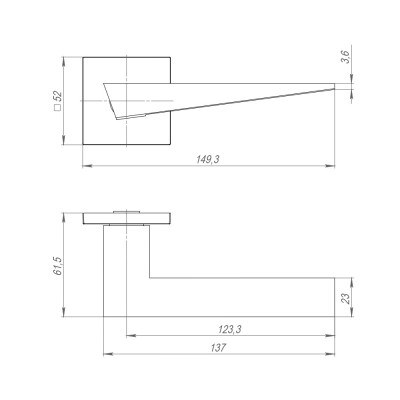 Ручка Ajax (Аякс) раздельная K.JS51.TRIO CP-8 хром