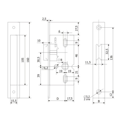 Защелка Guardian (Гардиан) узкопрофильная PROFI 25.1.24 /128:0292/