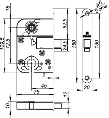 Корпус Fuaro (Фуаро) замка L.FIN2018/C (2018-CP) CP хром
