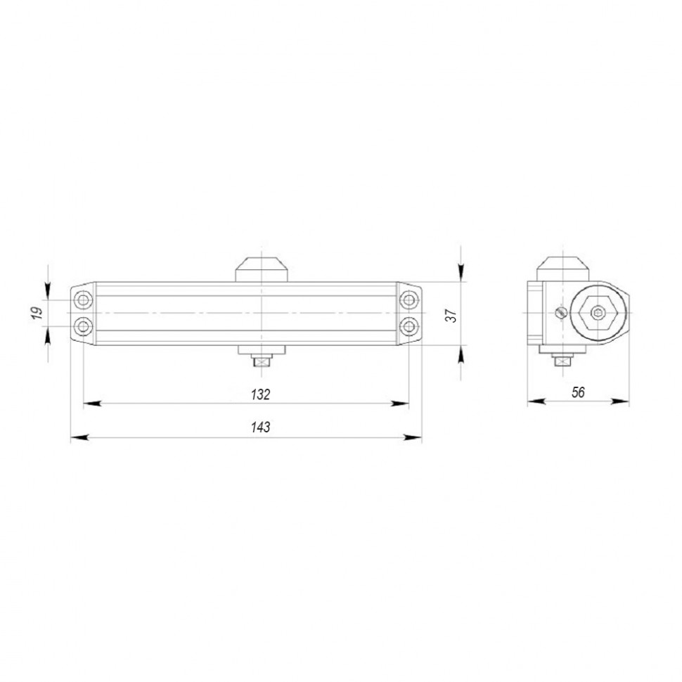 Доводчик Ajax (Аякс) дверной DCTR15-60 (TDR-60) 15-60кг WH белый