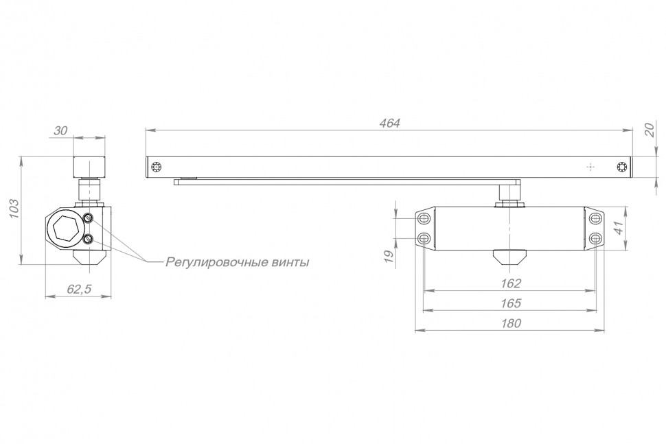 Доводчик Ajax (Аякс) дверной DCTR40-100 slide WH белый
