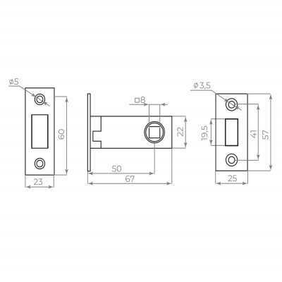 Защелка Ajax (Аякс) врезная MAGNLN50-8 GR графит