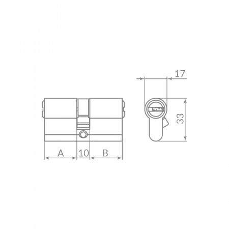 Цилиндровый Punto (Пунто) механизм Z3000Key60(25+10+25) СP хром