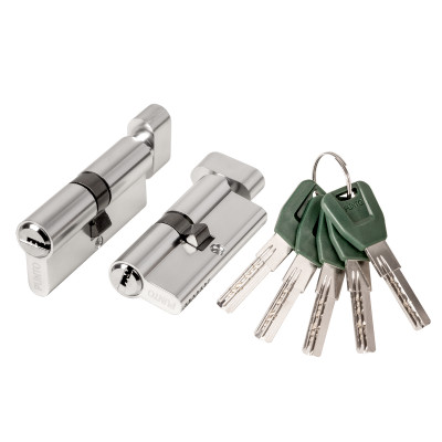 Цилиндровый Punto (Пунто) механизм (A202/80) A2002Knob80(40+10+30) с вертушкой SN никель