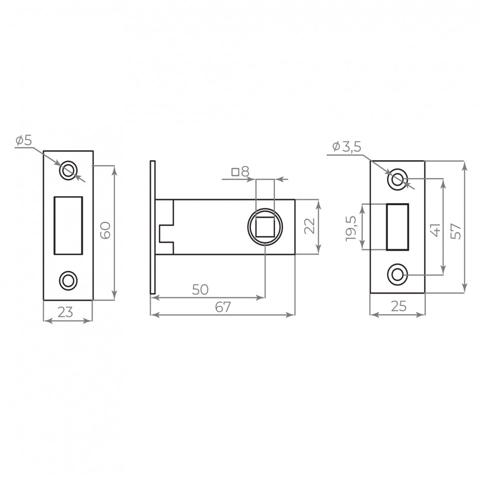 Защелка Ajax (Аякс) врезная MAGNLN50-8 WH белый