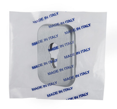 Декоративная Armadillo (Армадилло) Квадратная накладка на цилиндр ET-DEC SQ (ATC Protector 1) SC-14 Матовый хром