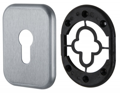 Декоративная Armadillo (Армадилло) Квадратная накладка на цилиндр ET-DEC SQ (ATC Protector 1) SC-14 Матовый хром