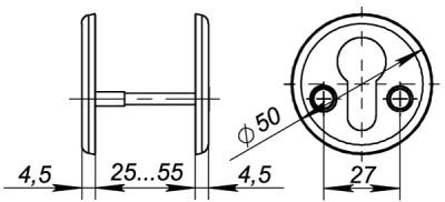 Накладка Fuaro (Фуаро) на цилиндр ET.R.FIN001 (ESC-С-001) CP хром
