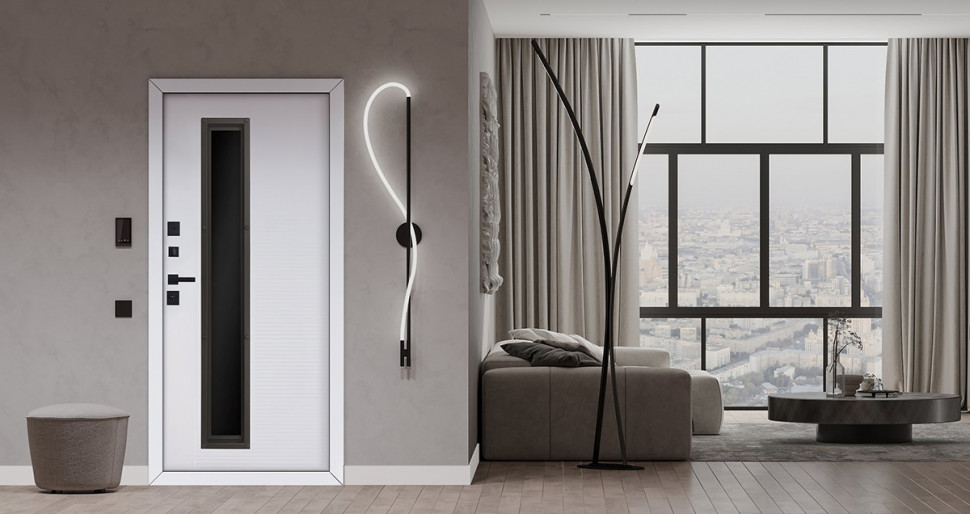 Стальная дверь "Barone" с окном (терморазрыв 3к)