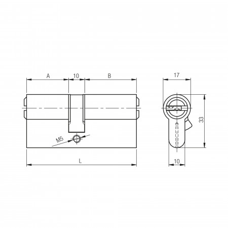 Цилиндровый Kale kilit (Кале килит) механизм 164 SN/90 (30+10+50) mm латунь 5 кл.