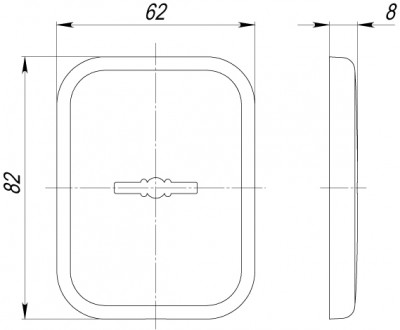 Декоратив. Armadillo (Армадилло) Квадр. накл. на сув. замок со шторкой PS-DEC SQ CT (ATC Protector 1) SC-14 Матовый хром