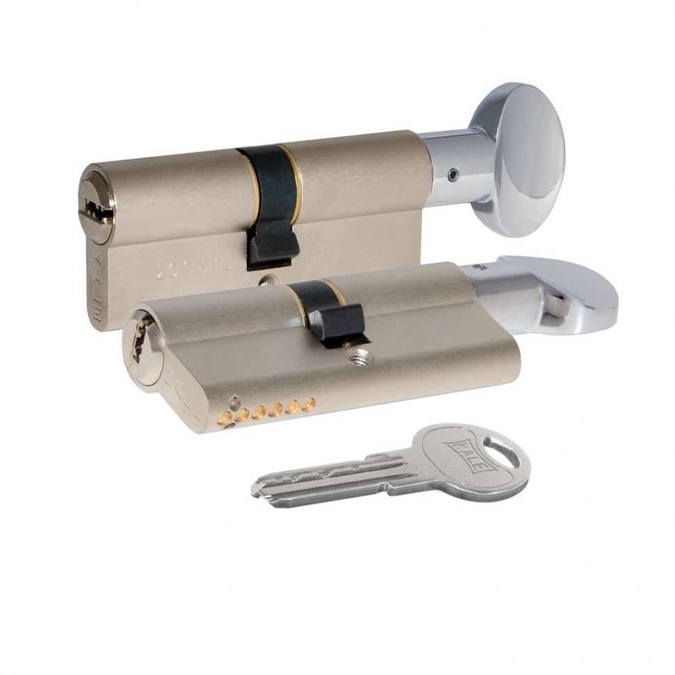 Цилиндровый механизм Kale kilit (Кале килит) с вертушкой 164 SM/80 (35+10+35) mm никель 5 кл.