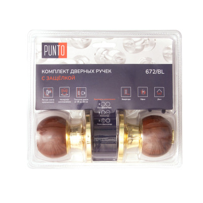 Ручка Punto (Пунто) защелка DK672/BL WD-BK (фик.) дерево