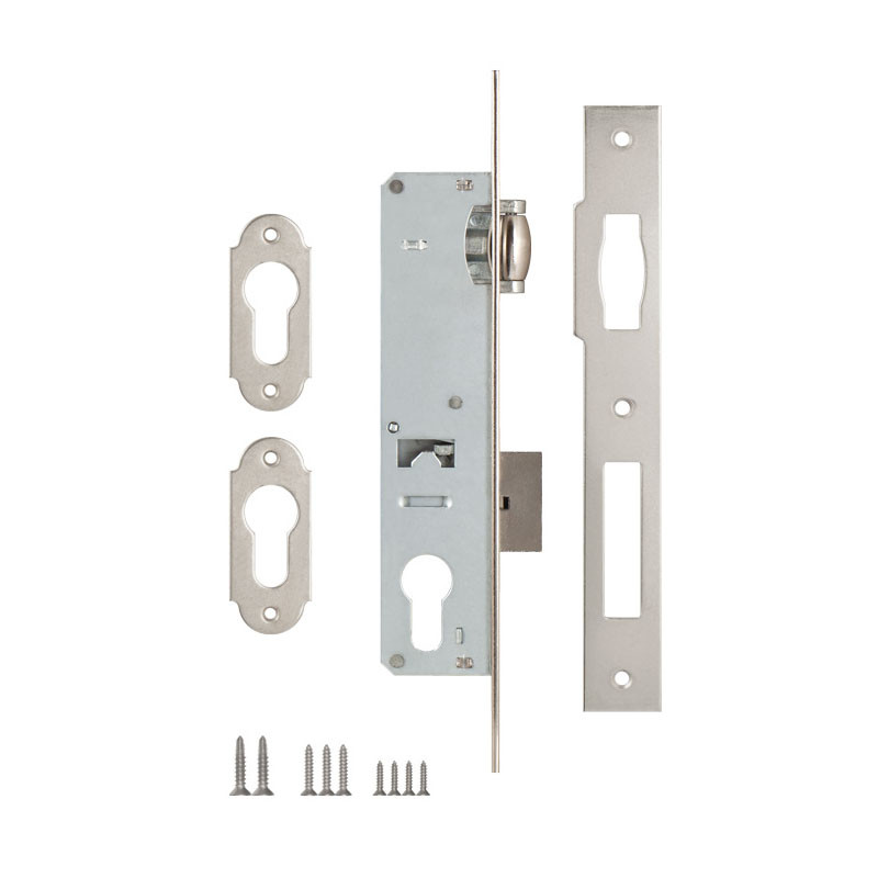 Корпус Kale kilit (Кале килит) узкопрофильного замка с роликовой защёлкой 155 (30 mm) w/b (никель)