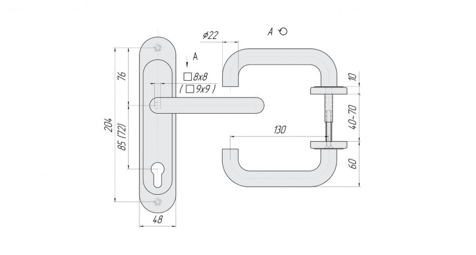 Ручка Crit-M (Крит-М) на планке Р85-5858У-Хш /00350/