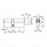 Цилиндровый Ajax (Аякс) механизм (AX202/120) AX2002Knob120 (55+10+55) CP хром с вертушкой