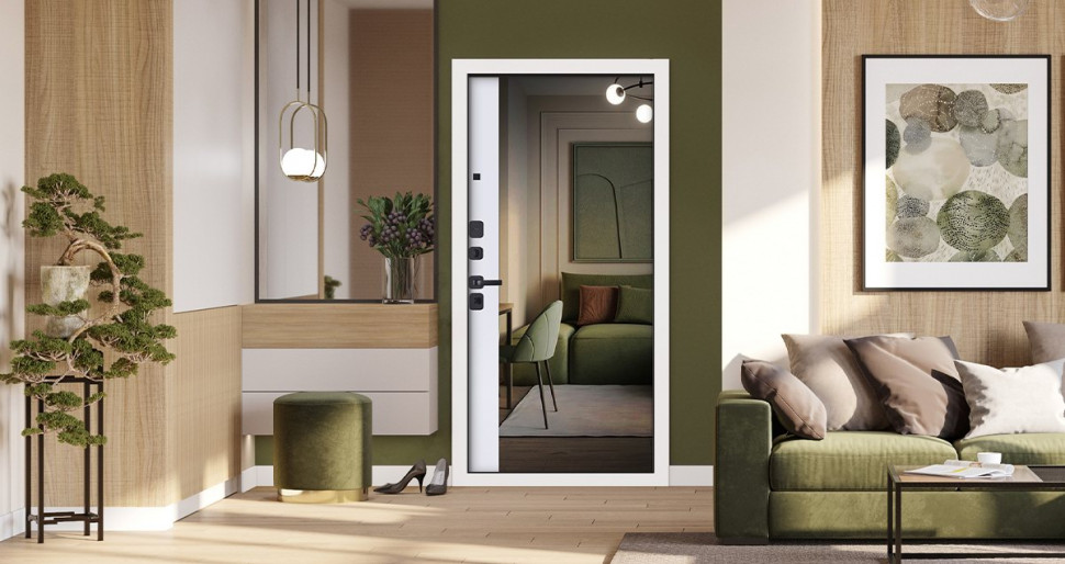 Стальная дверь "Solana" с зеркалом