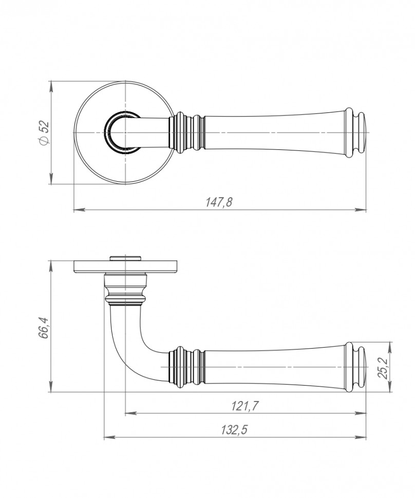 Ручка Punto (Пунто) раздельная R.ARC.R52.SORENTO BL-24 черный