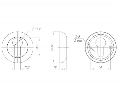 Накладка Armadillo (Армадилло) под цилиндр ET.R.LD54 (ET-1) AB/GP-7 бронза/золото