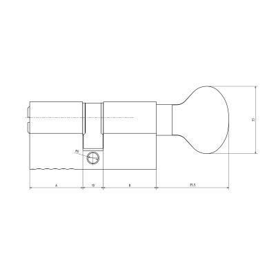 Цилиндровый механизм Kale kilit (Кале килит) с вертушкой 164 BM/68 (26+10+32) mm никель 5 кл.