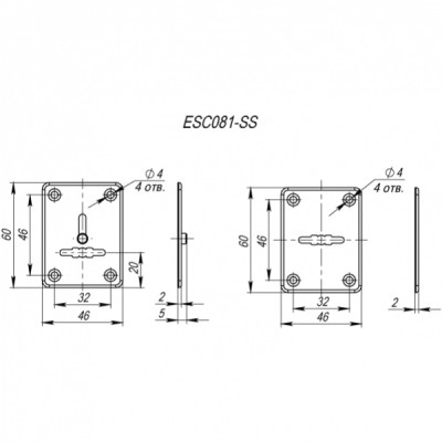 Декоративная Punto (Пунто) накладка ESC081-SS (нержавейка) на сув. замок (1 пара) &quot 2&quot