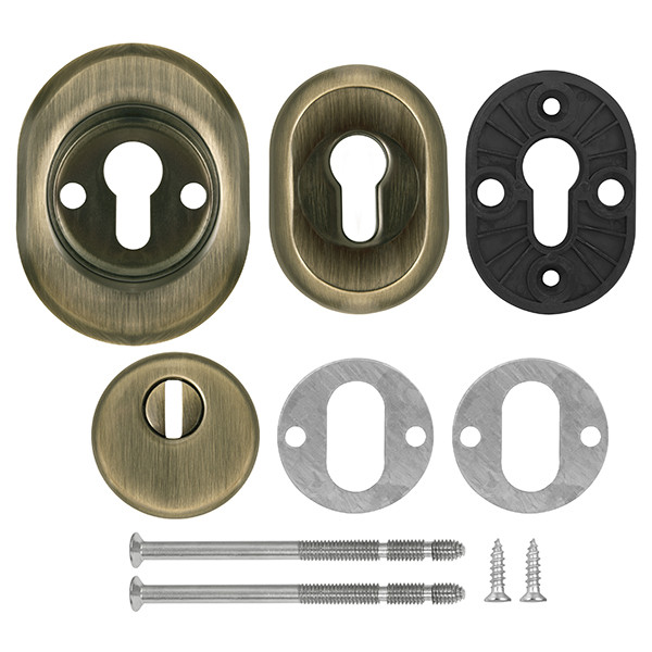 Броненакладка Fuaro (Фуаро) DEF.CRE/OV-set.9726 (DEF 9726) M6x90 врезная с чашкой AB-6 зелёная бронза