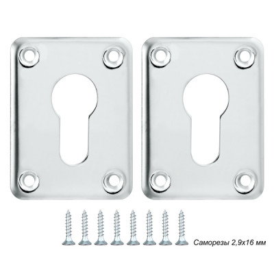 Декоративная Punto (Пунто) накладка ESC083-SS (нержавейка) на цилиндр (1 пара) &quot 1&quot