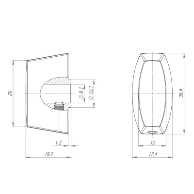 Вертушка Armadillo (Армадилло) на цилиндр T.Knob-Slim BL-26 черный