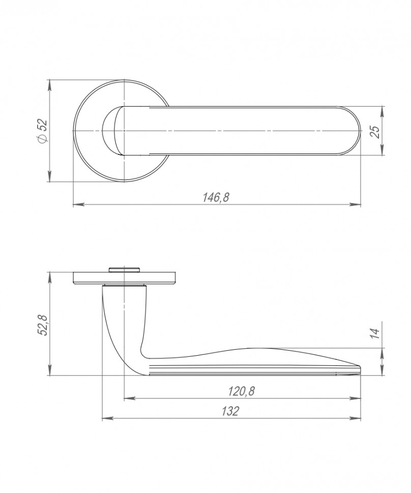 Ручка Punto (Пунто) раздельная R.ARC.R52.EXTRA CP-8 хром