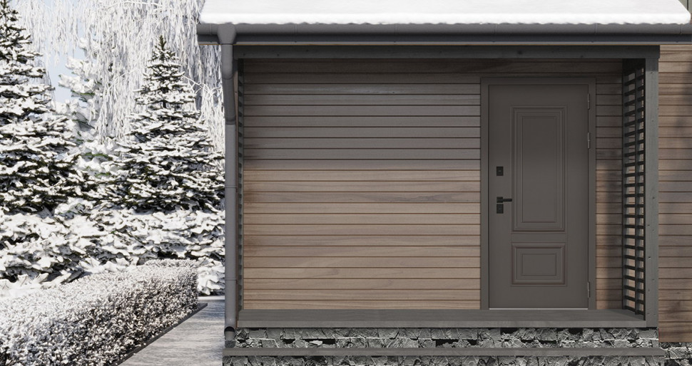 Стальная дверь Тайга с зеркалом (терморазрыв 3к)